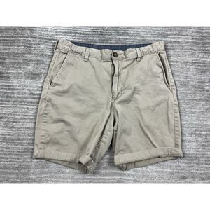 George Shorts Mens 32 Beige‎ Chino Flat Front Cotton Blend